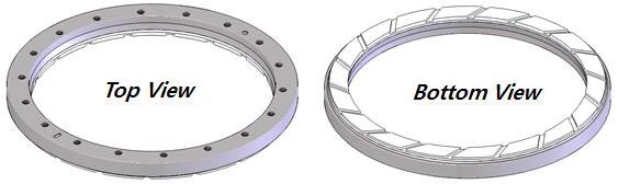 일반적인 리테이너 링 상면 및 하면 외형도