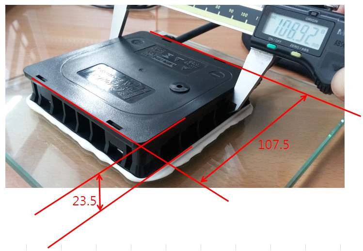 개발 시제품 사내 치수 측정사진