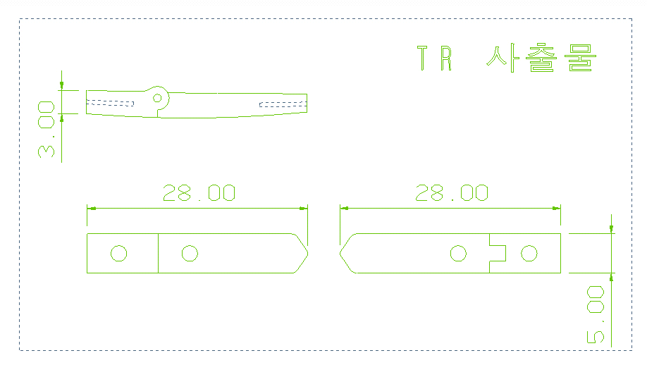 힌지의 상세 CAD 도면