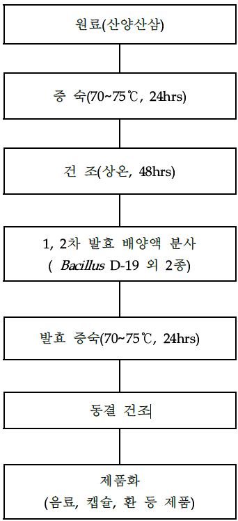 발효 산양산삼 제품 공정도