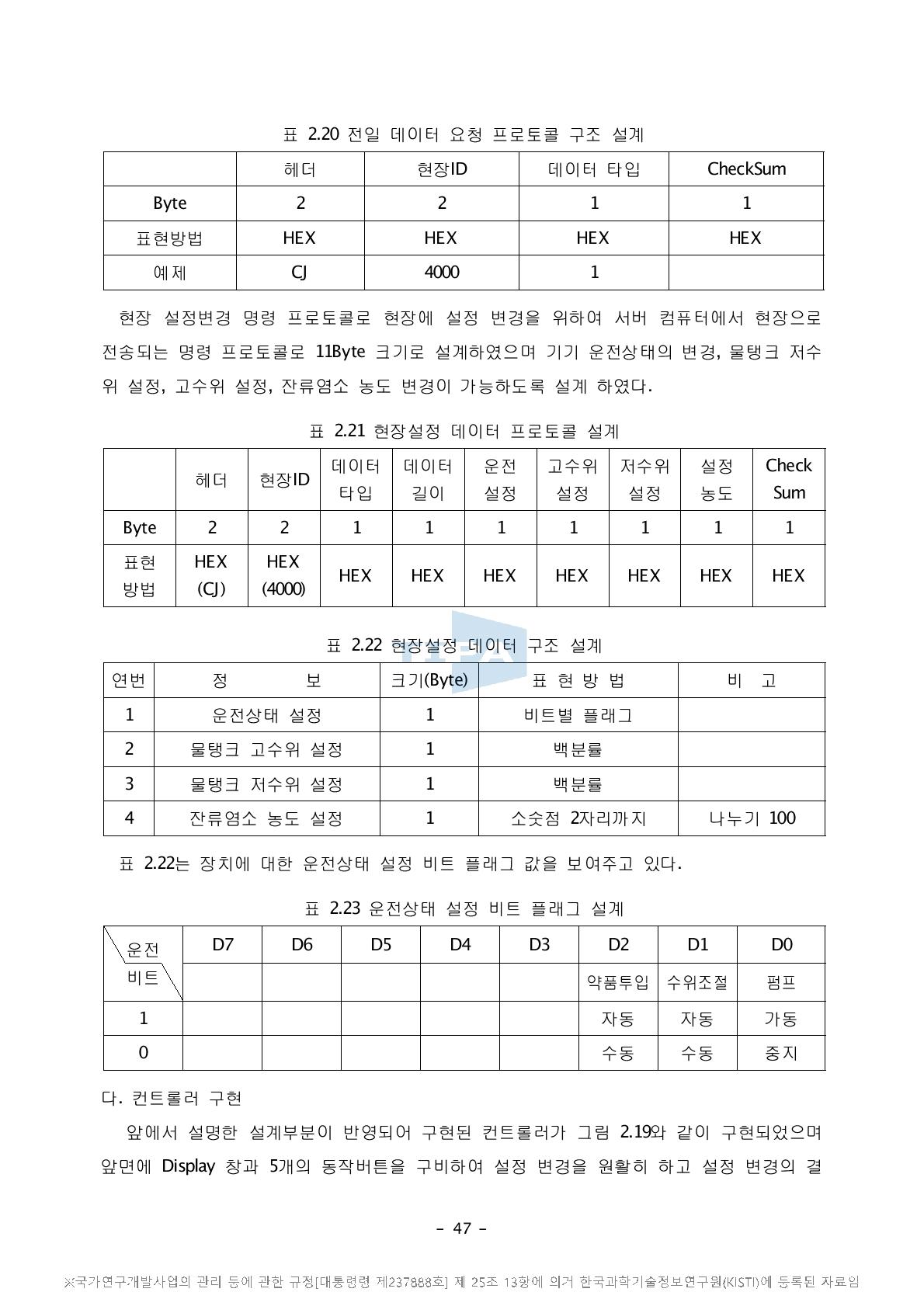 현장설정 데이터 구조 설계