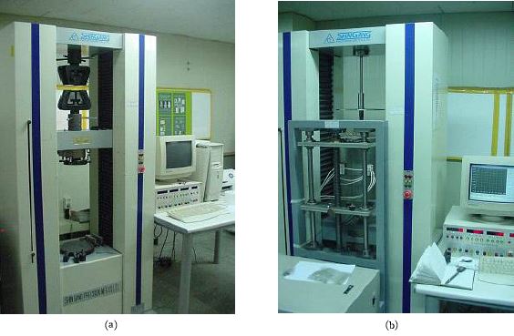 만능재료시험기; ⒜ 상온인장시험, ⒝ 고온인장시험