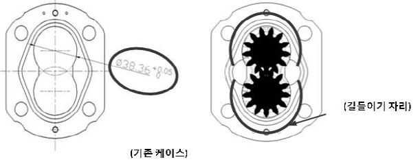 기존 1, 2차 및 3차 Gear case 시작품의 길들이기 면