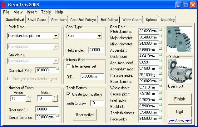 GEAR TRAX 프로그램을 이용한 기어설계
