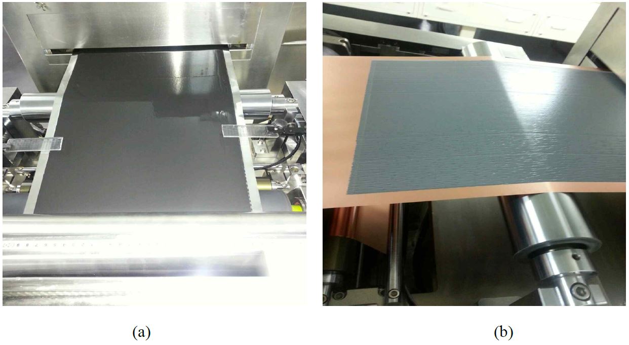 그림 2. (a)LFP 양극 coating 공정 (b) 음극(Carbon) coating 공정