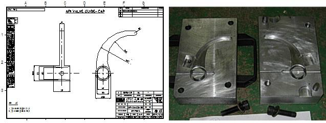 그림 102. 개발 API 로드 캠(가이드캡) 금형(주조) 도면 및 금형