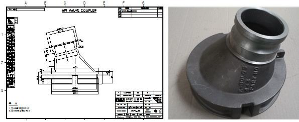 그림 119. 개발 API 커플러 가공도면 및 제품사진