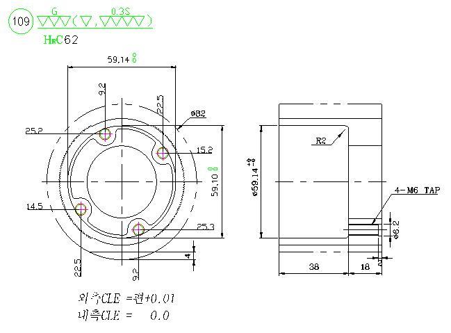 치형 Gear Punch 설계도