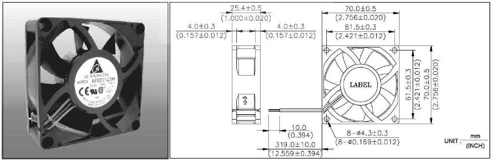 Delta사의 axial fan