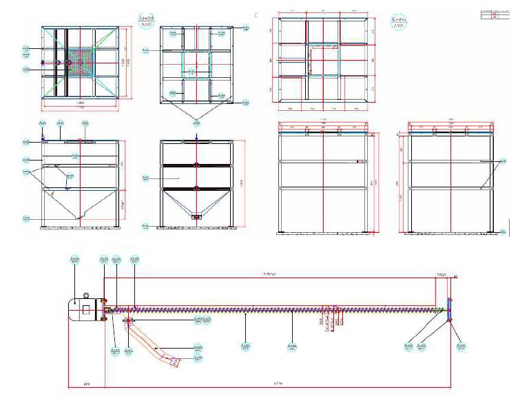 시제품용 Powder Unloading & Spiral Conveyor 도면