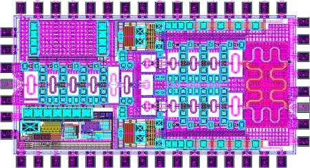 77 GHz 1채널 I/Q 수신기 레이아웃