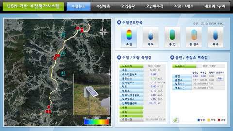 경안천 테스트베드내 유운에 설치된 수질측정센서노드의 수질모니터링