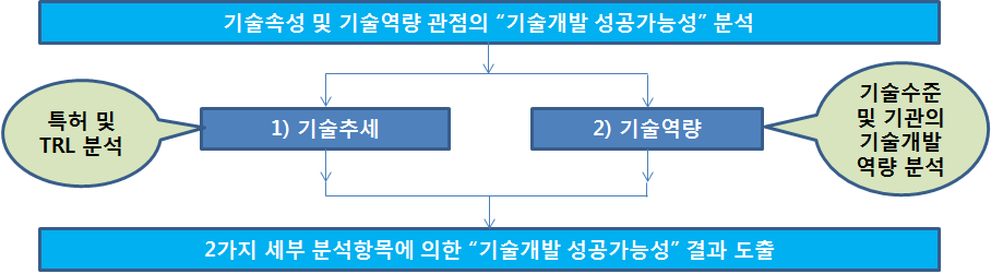 기술개발 성공가능성의 2가지 세부 평가항목