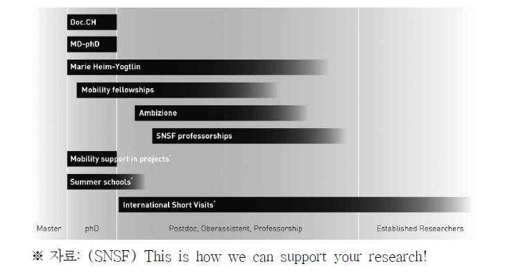 SNSF의 신진과학자 지원 체계