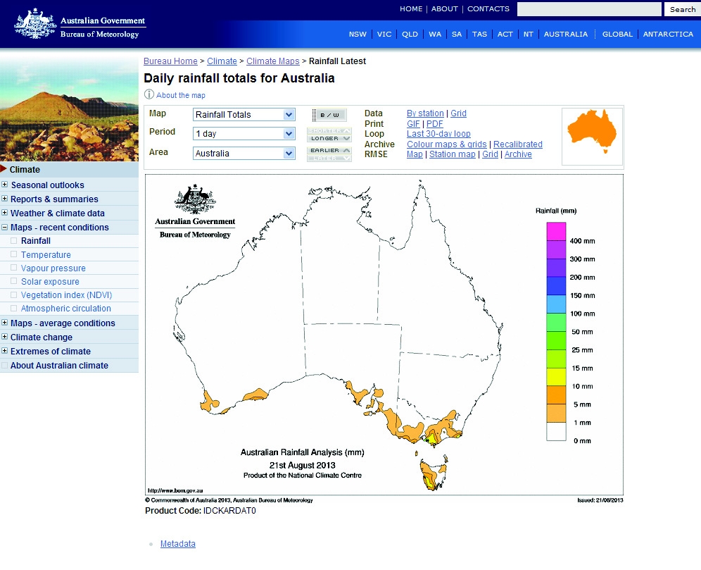 그림 3.11 호주의 가뭄 모니터링 현황