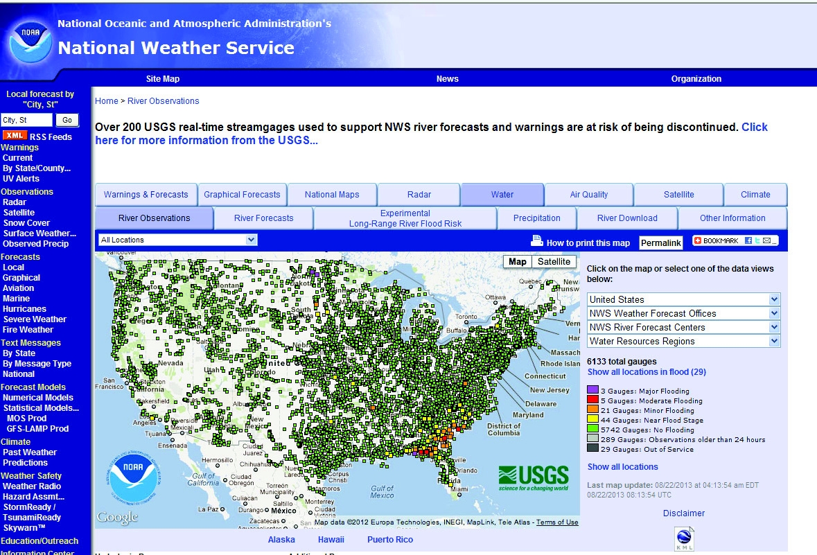 그림 3.16 Advanced Hydrologic Prediction Services (AHPS)