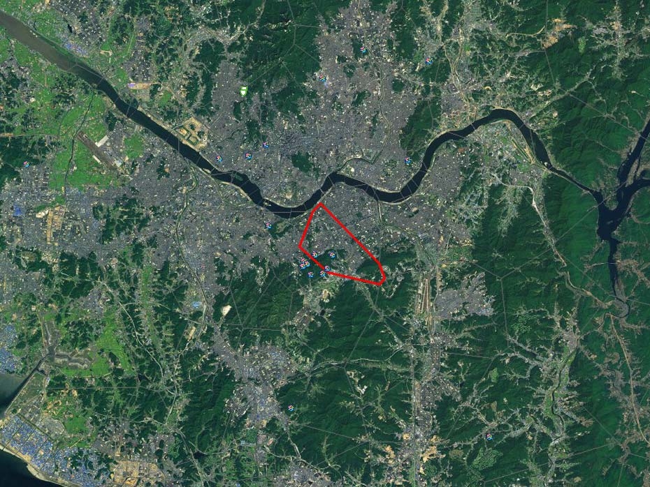 그림 14 ArcGIS OnLine 인공위성 맵으로 본 서울지역의 모습