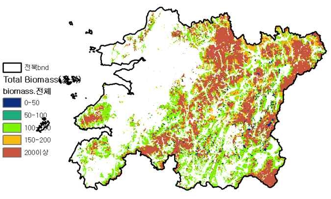 전북지역 전체 연료량 분포