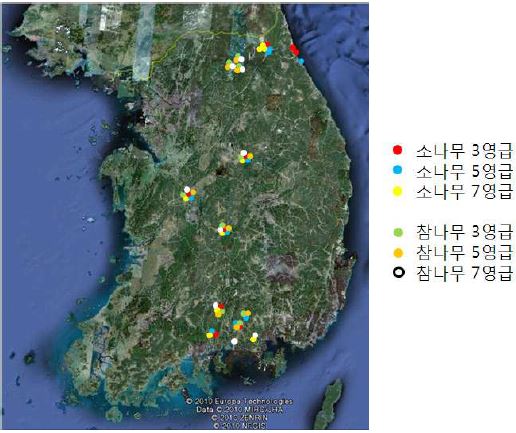 현지조사지 분포