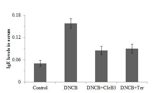 Effects of CIeB3 on the DNCB-induced IgE level in serum.