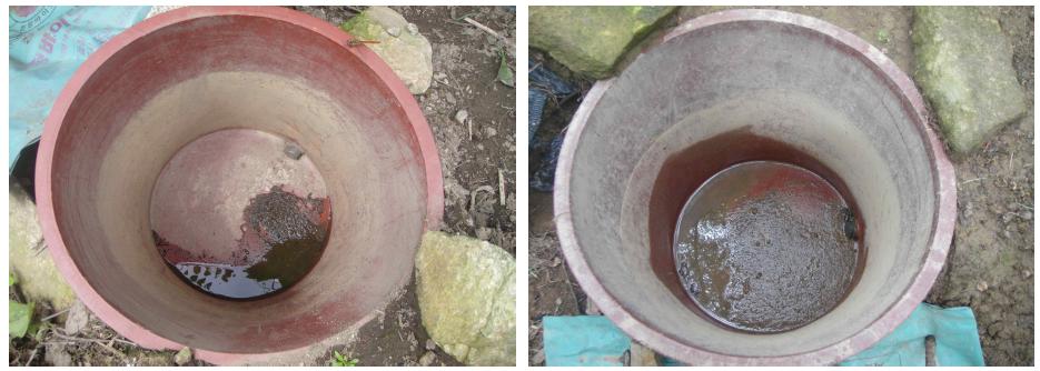 Collection bottle of runoff water