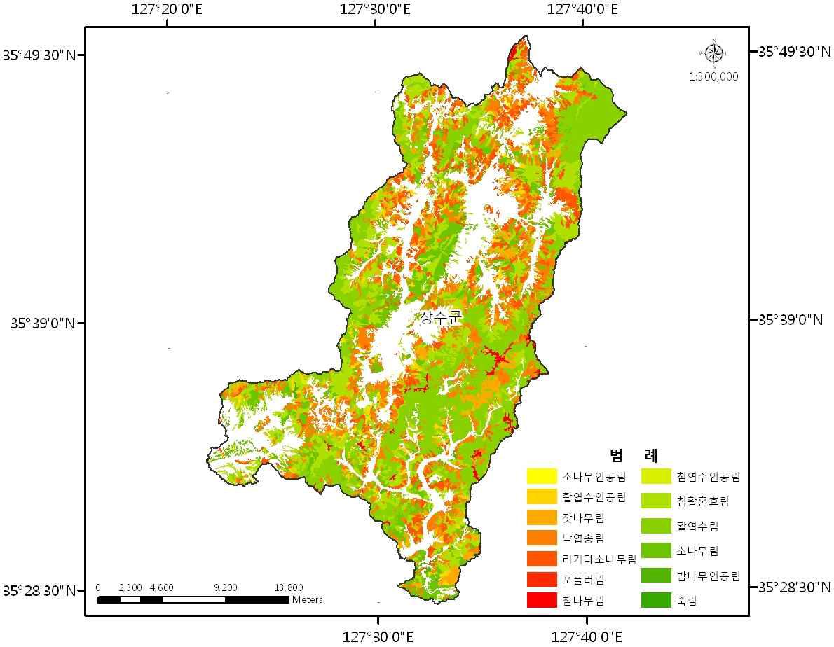 The analysis on forest types of Jangsu-gun