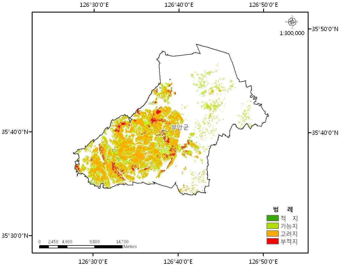 The cultivation fitness land analysis map of the Mulberry tree of the forest