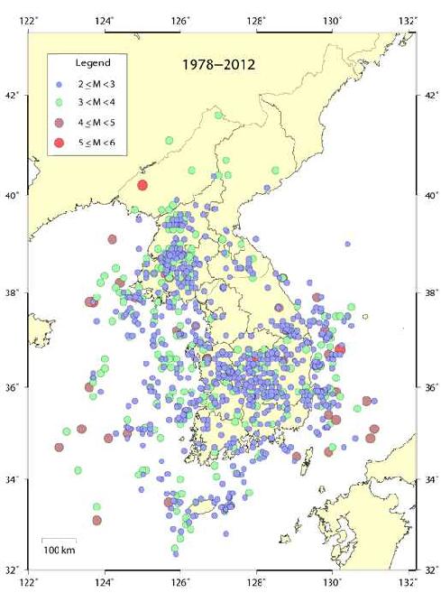 국내 지진 규모별 순위53)