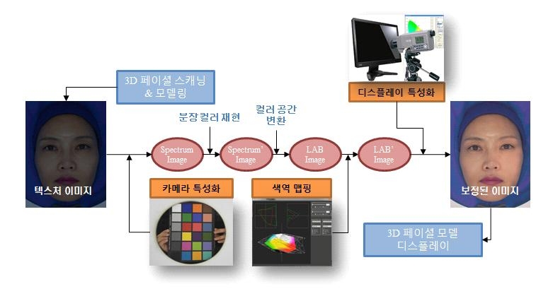 분장 시뮬레이션 시스템에서의 컬러 일치 과정