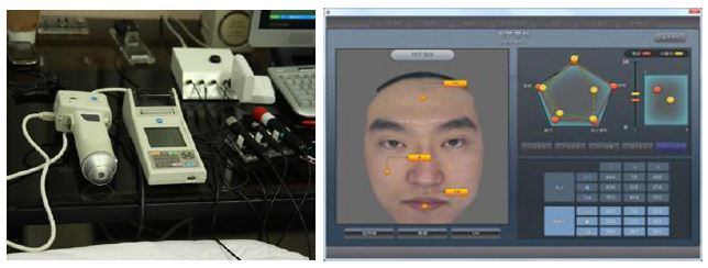 접촉식 피부 측정기 및 피부 분석 시스템 결과물