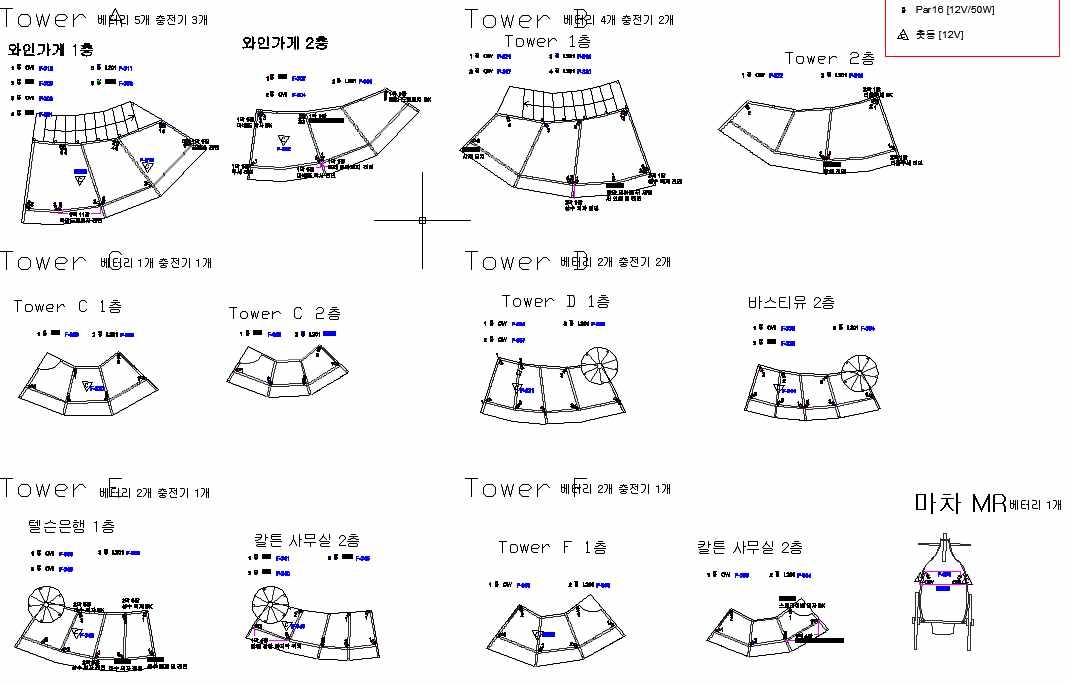 각 Unit별 Light 설치 위치