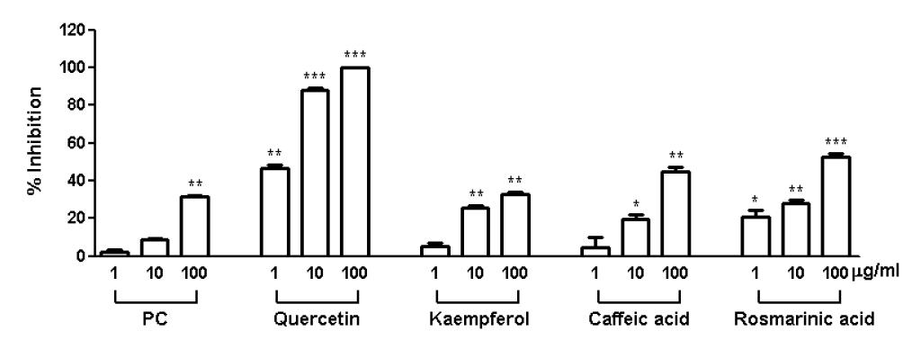Effects of four components included in AG NRF803 on15-lipoxygenase activity.