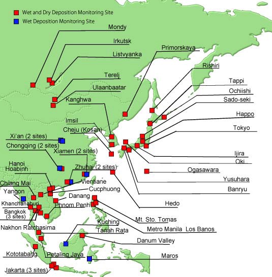 동아시아 산성강하물 모니터링 네트워크(EANET) 조사지