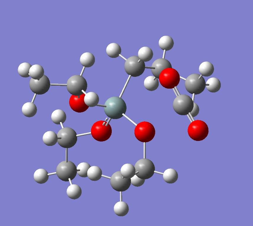 DFT 6-31G 에서 계산된 nitrogen을 제거한 aminopropyltriethoxysilane과 CO2사이의 최적구조