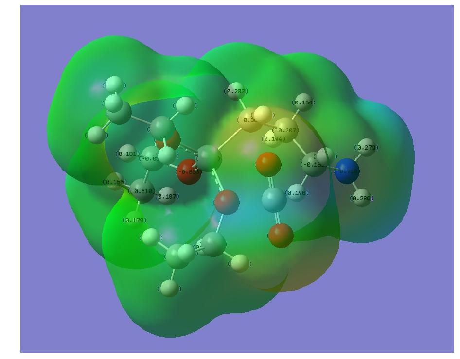 aminopropyltriethoxysilane·CO2의 esp map및 Mulliken charge
