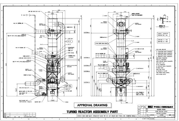 대일개발 건식 분류층 반응장치(Turbo - Reactor) 상세 제원 도면