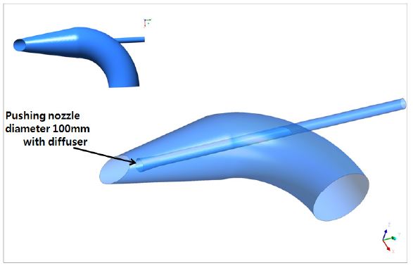 고 압력 주입 노즐 CFD 형상