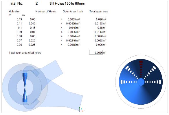 다공판 Injector 600 to 100 mm - Slit holes 4 rows
