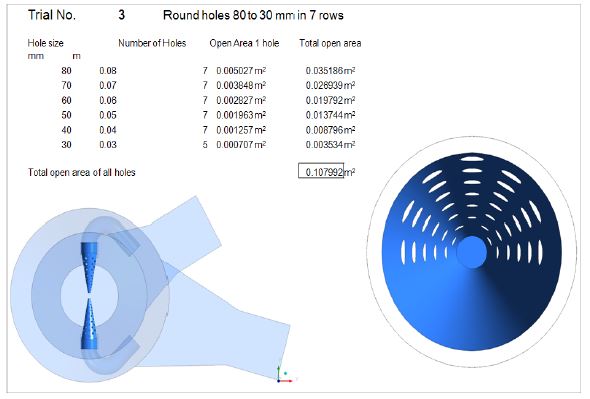 다공판 Injector 600 to 100 mm - Round holes 7 rows