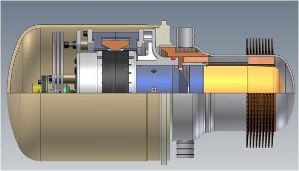Hz급 단방향 스털링엔진/발전기 시작품 3차원 조립도