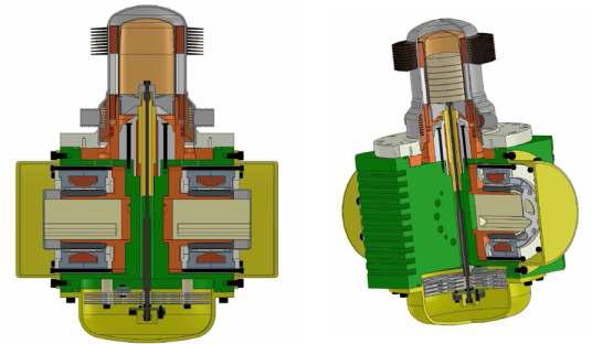 60 Hz급 양방향 스털링 엔진 시작품 3차원 단면도