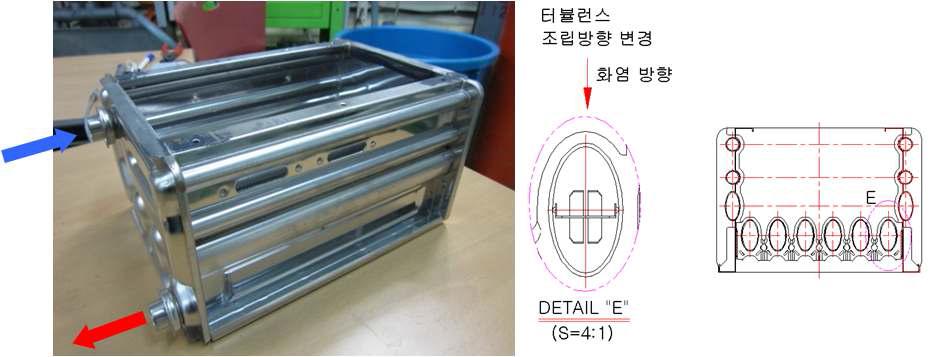 스테인리스 현열열교환기 및 내부 단면도