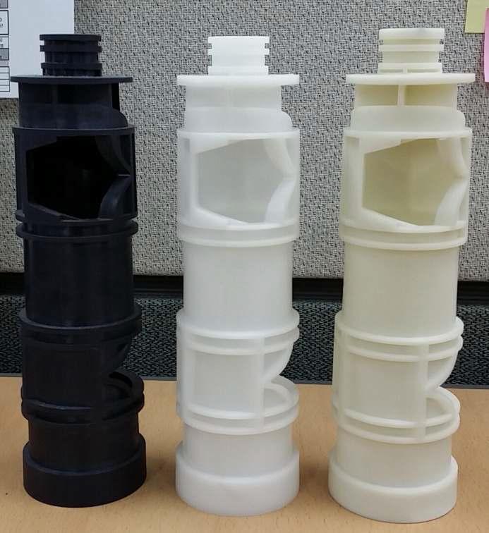 Spool Valve rotor (좌측부터 pps, acetal, acetal(glass fiber 25%))