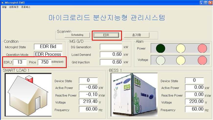 MGCC의 EDR 데이터 입력 display