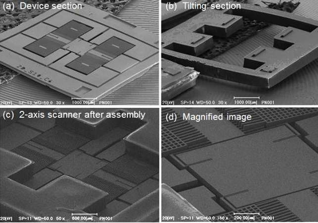 제작된 2-axis 광스캐너의 SEM 사진