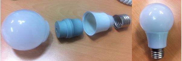 플라스틱 사출케이스 LED 벌프 램프 시제품