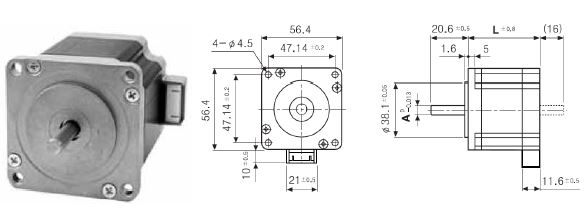 그림 11. 스텝 모터 외관과 크기