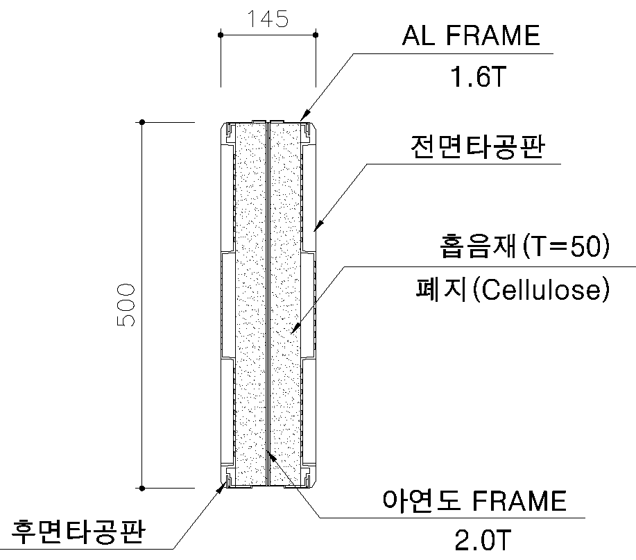 합성수지흡음방음판 (단면도)