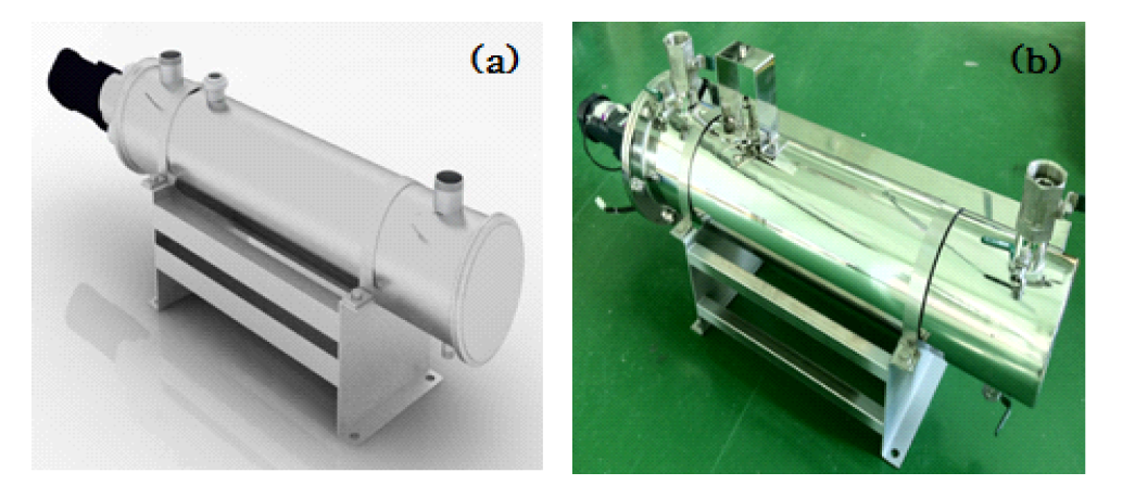 수처리 유닛 (a)3D-설계, (b)실제 장비