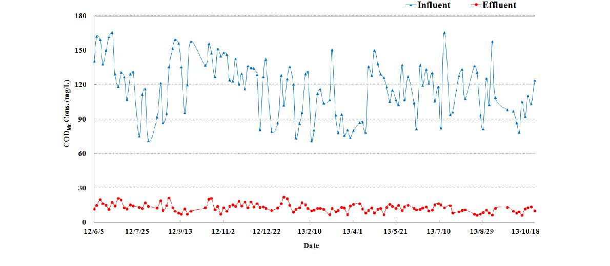 CODMn 제거 효율